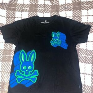 Psycho Bunny Men’s Black T-Shirt with Green Graphic